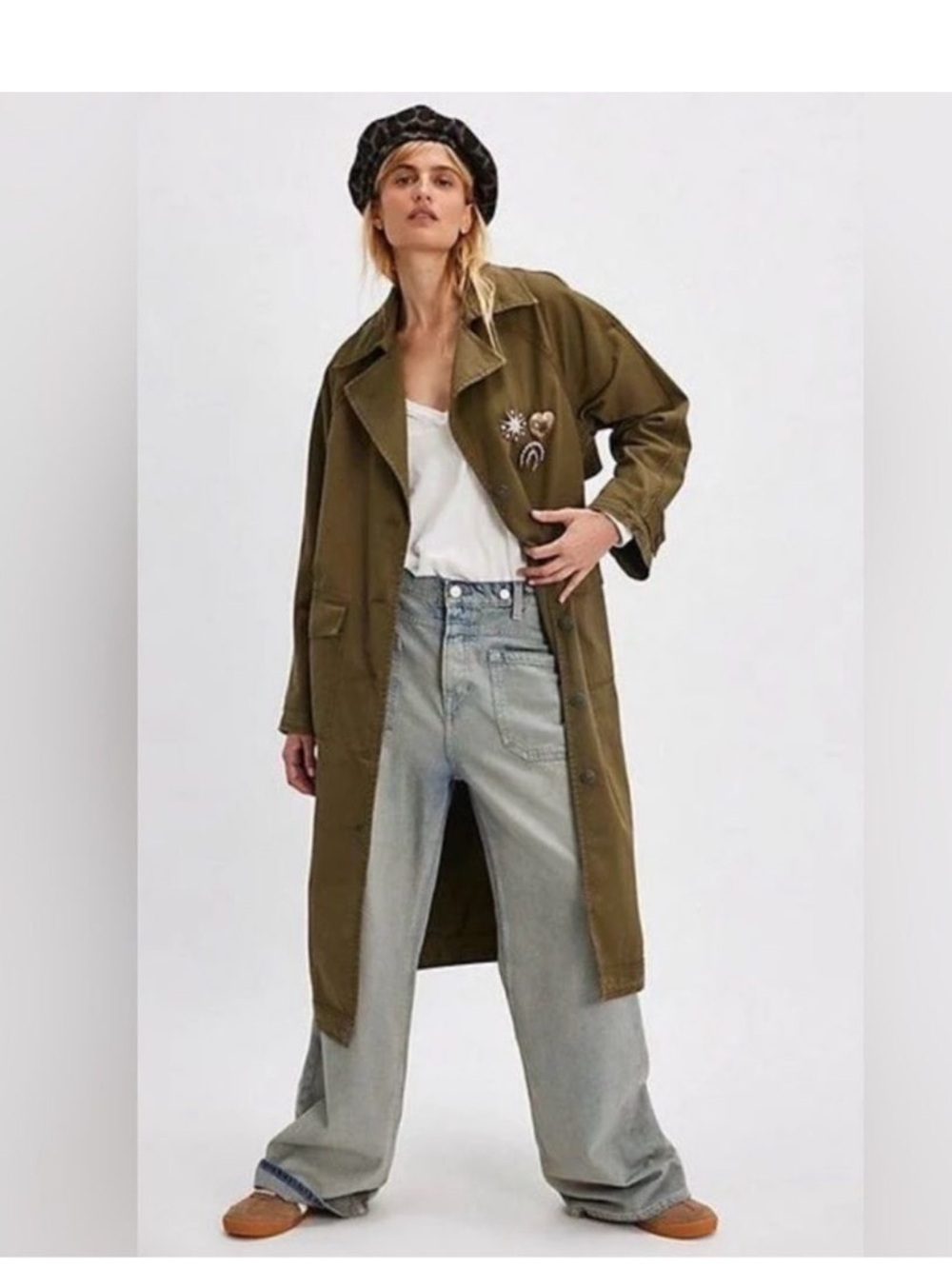 Free People We The Free Perry Military Duster Jacket Size Medium